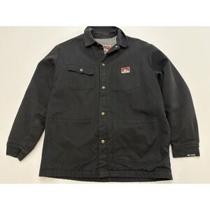 VTG BEN DAVIS BLANKET LINED CANVAS CHORE COAT JACKET BLACK SZ L